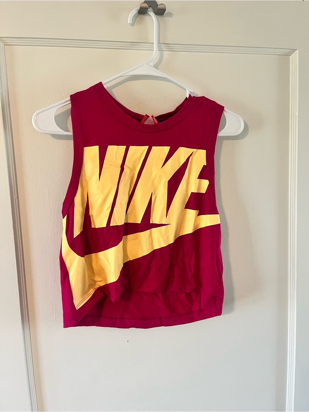 Nike Hot Pink Tank Top with White Trim and Black Accent